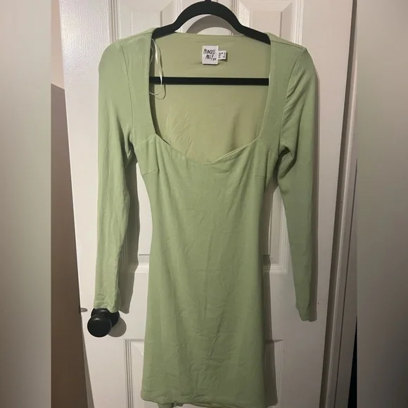 green emerald velvet dress Clemence Mini Dress Sage main image 1